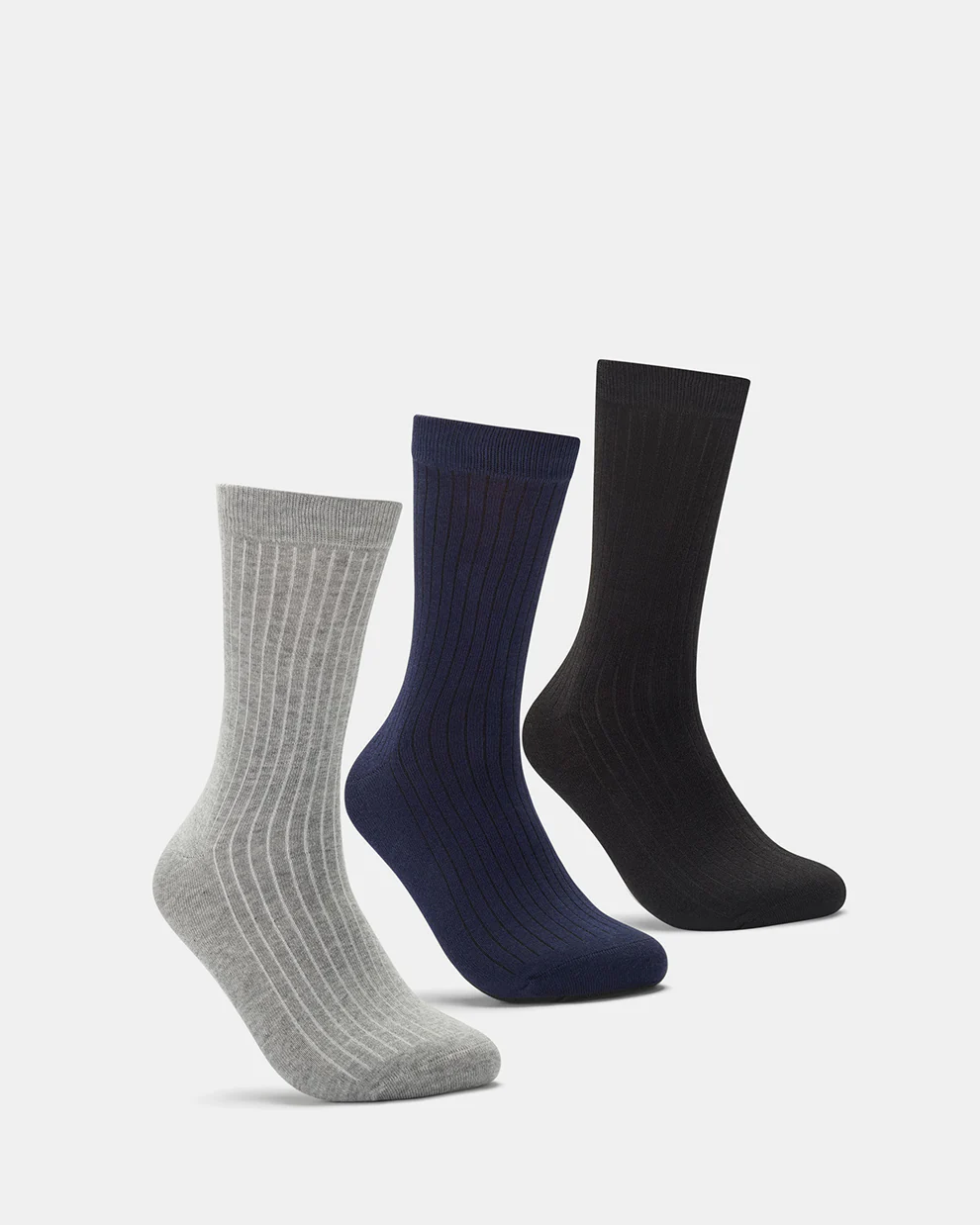 3pk Crew Sock (M) Black Multi